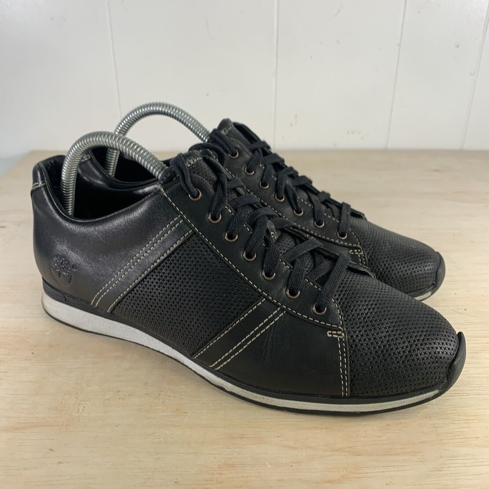 Timberland Black Low Top Slip Resistant Leather Women's Shoes Size 9.5
